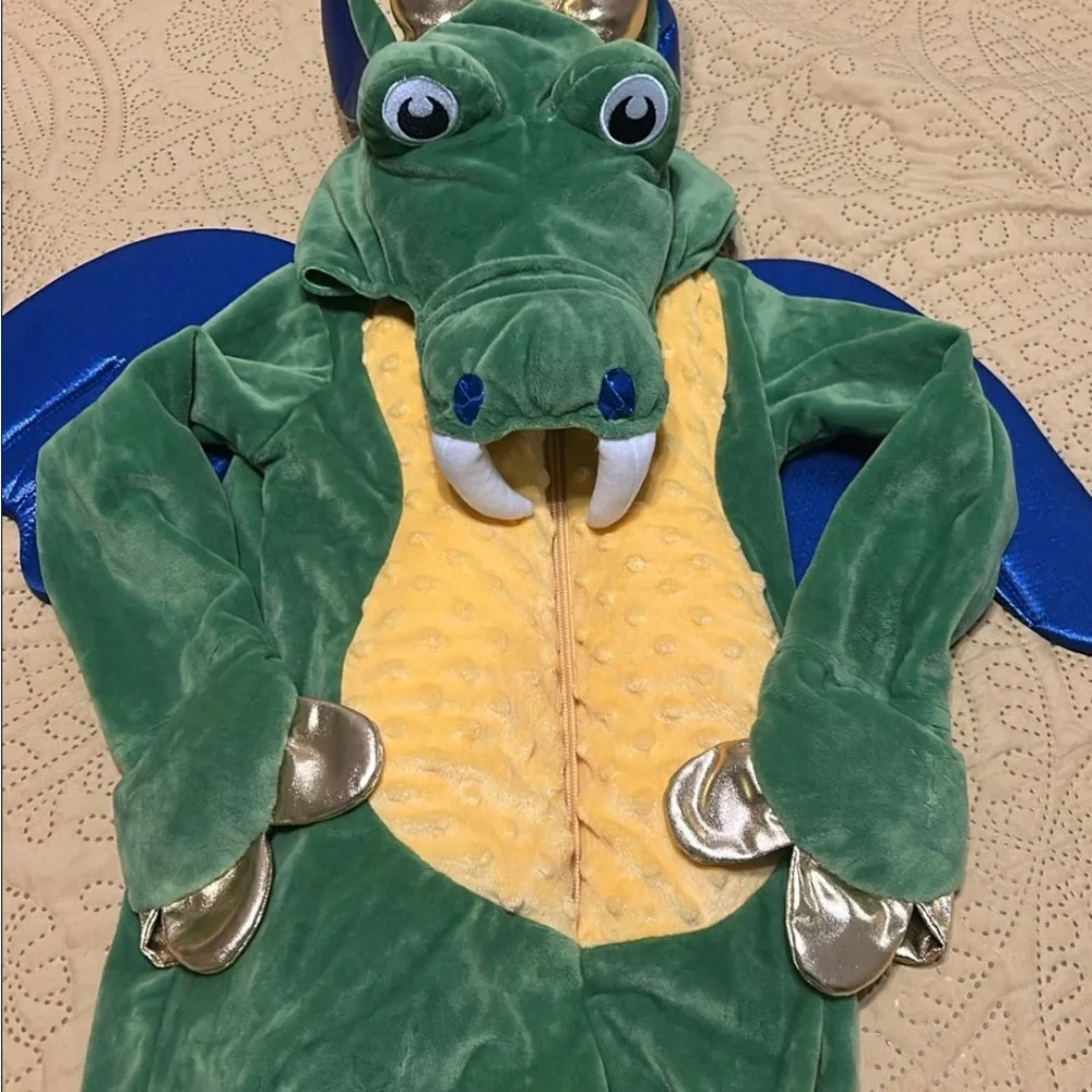 Costume Kids Green Dragon 2T‎ with Blue Wings Dress Up